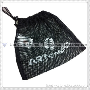 Black Drawstring Tennis Ball Bag